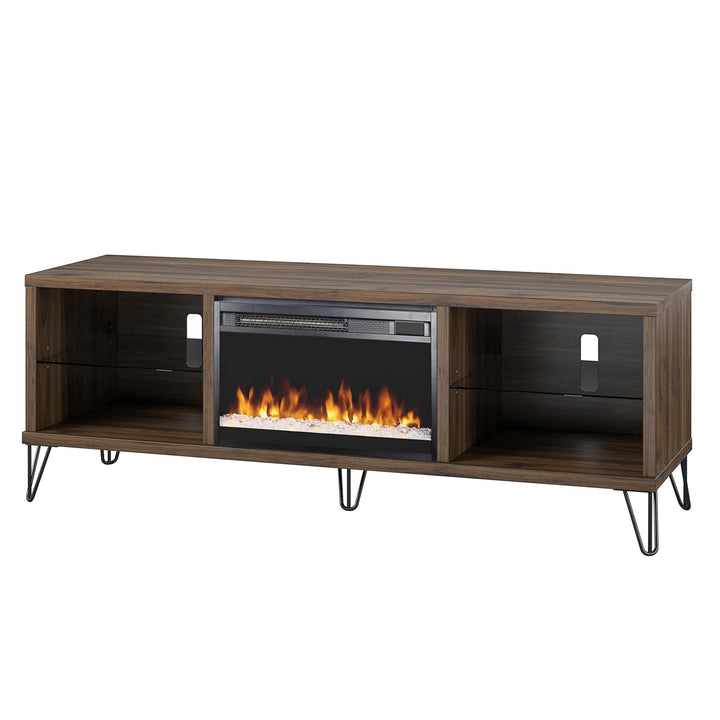 Modern Concord Fireplace TV Stand -  Walnut