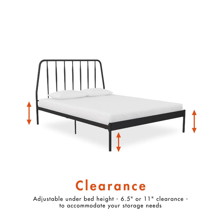 Anastasia Metal Bed - Black - Queen