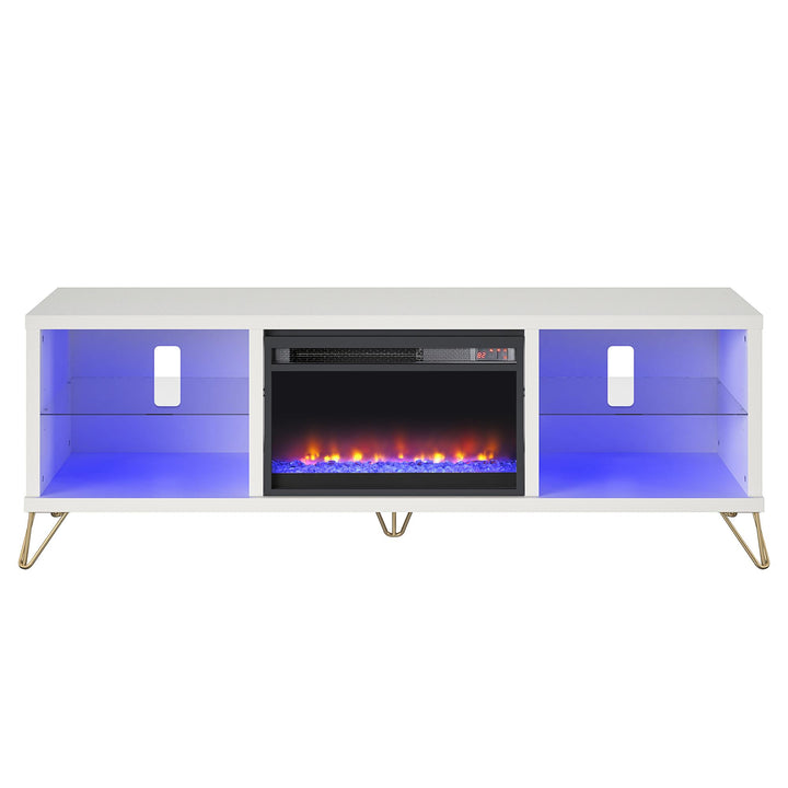 Finley 70 Inch Fireplace TV Stand -  White