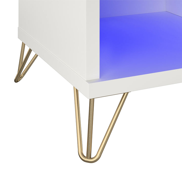 Fireplace TV Stand with LED Lighting -  White