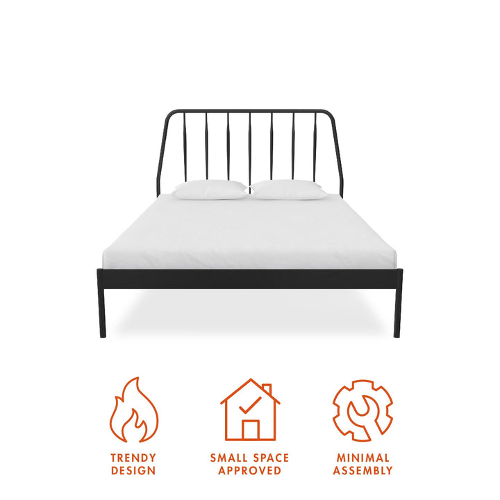 Anastasia Metal Bed - Black - Queen