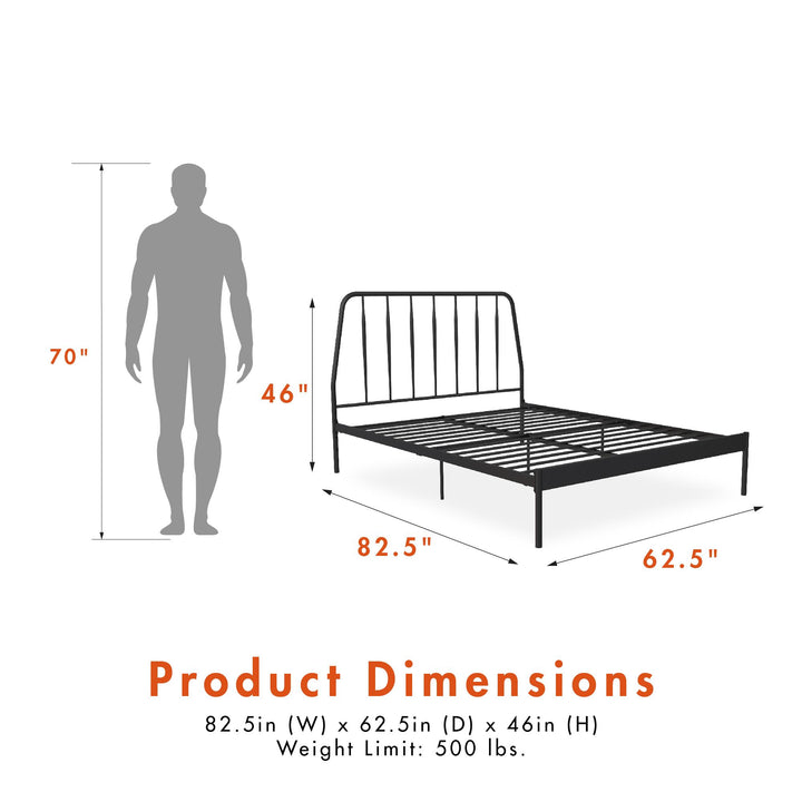Anastasia Metal Bed - Black - Queen