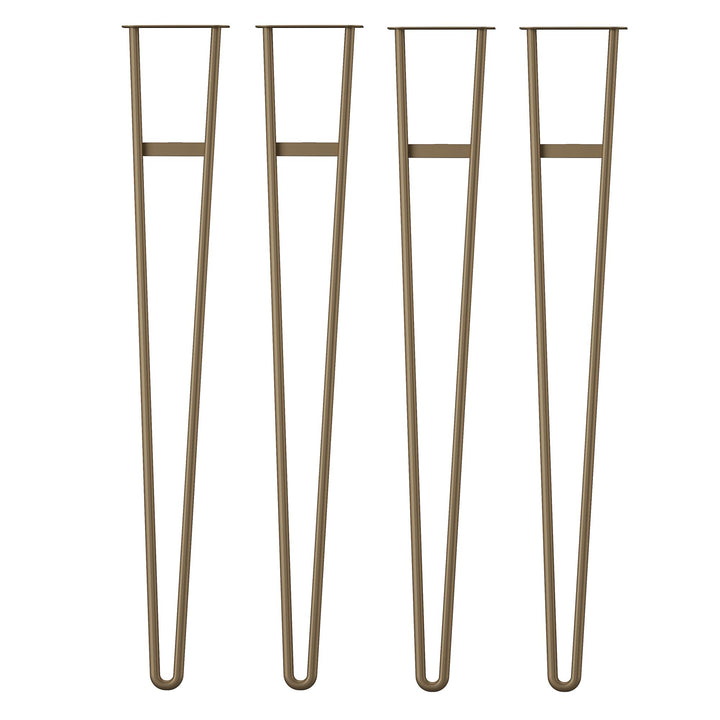 33.31 Inch Steel Hairpin Furniture Leg, Pack of 4 - Gold - 4-Pack