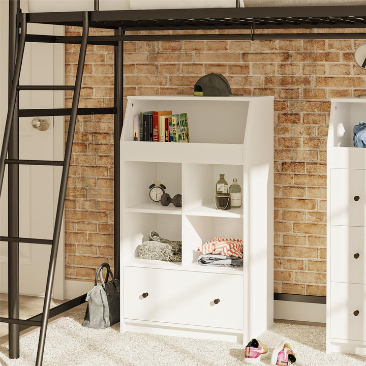 1 Drawer Storage Tower for Small Spaces -  White