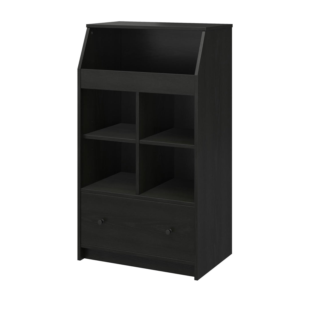 The Loft 1 Drawer Storage Tower -  Black Oak