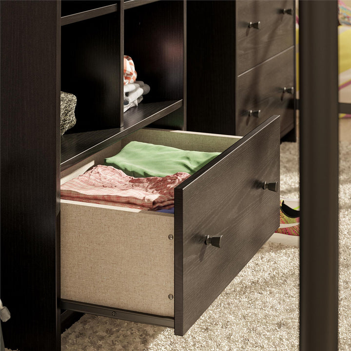 1 Drawer Storage Tower for Bedroom -  Black Oak