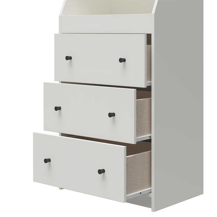 3 Drawer Dresser with Modern Design -  White