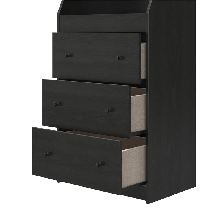 Elegant 3 Drawer Dresser -  Black Oak