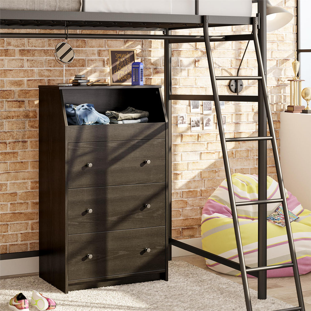 Modern 3 Drawer Dresser -  Black Oak