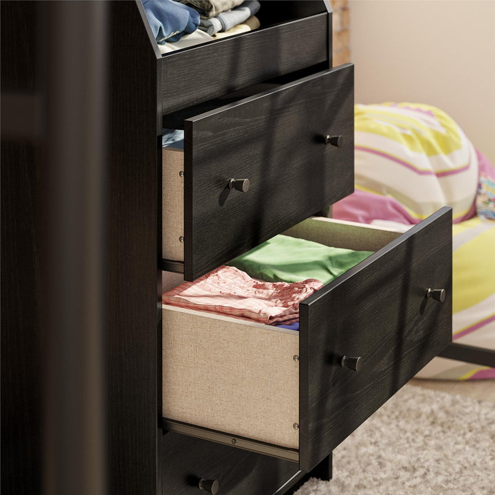 Spacious 3 Drawer Dresser -  Black Oak