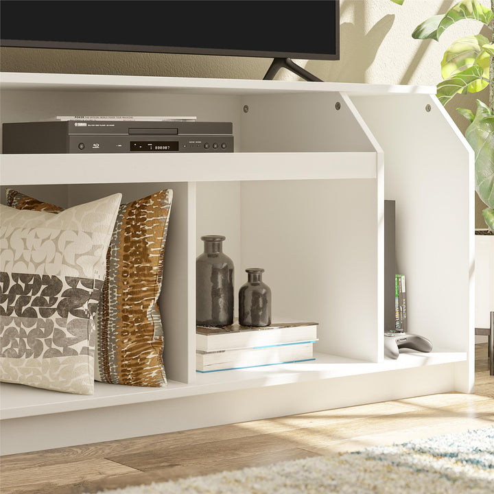 TV Stand with Shelves for 59 Inch TV -  White