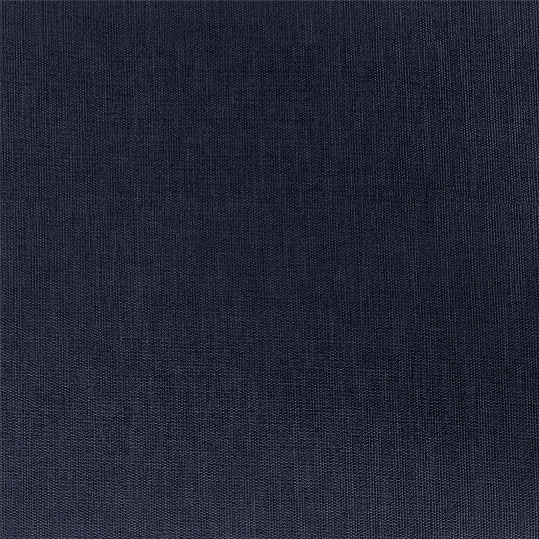 Karli Black Metal Arm Futon Frame with 6" Blue Mattress and EXTRA Black Mattress Cover - Blue