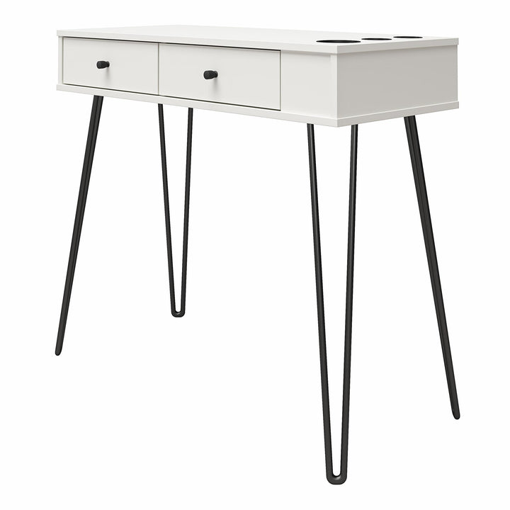 Contemporary Vanity with Drawers -  White