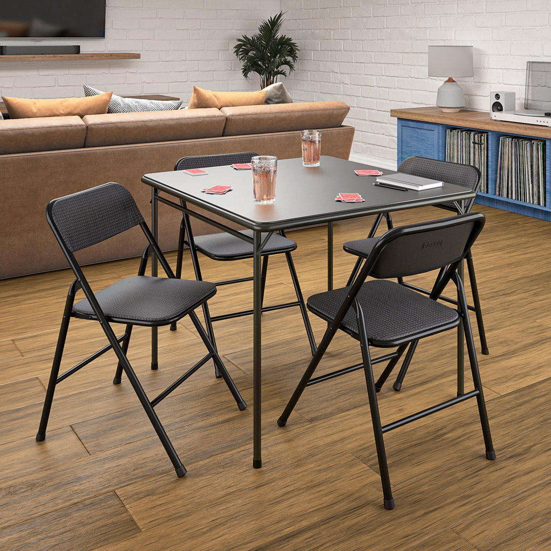 folding card table with chairs - Black - 5 Piece