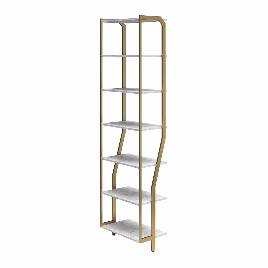 Bedroom Closet Storage with Shelves -  White marble