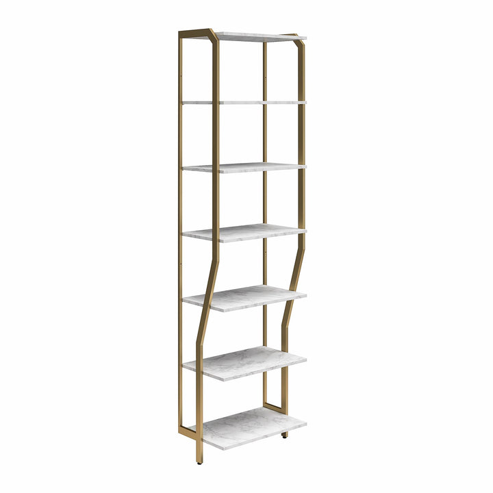 Stylish Shelf Closet -  White marble
