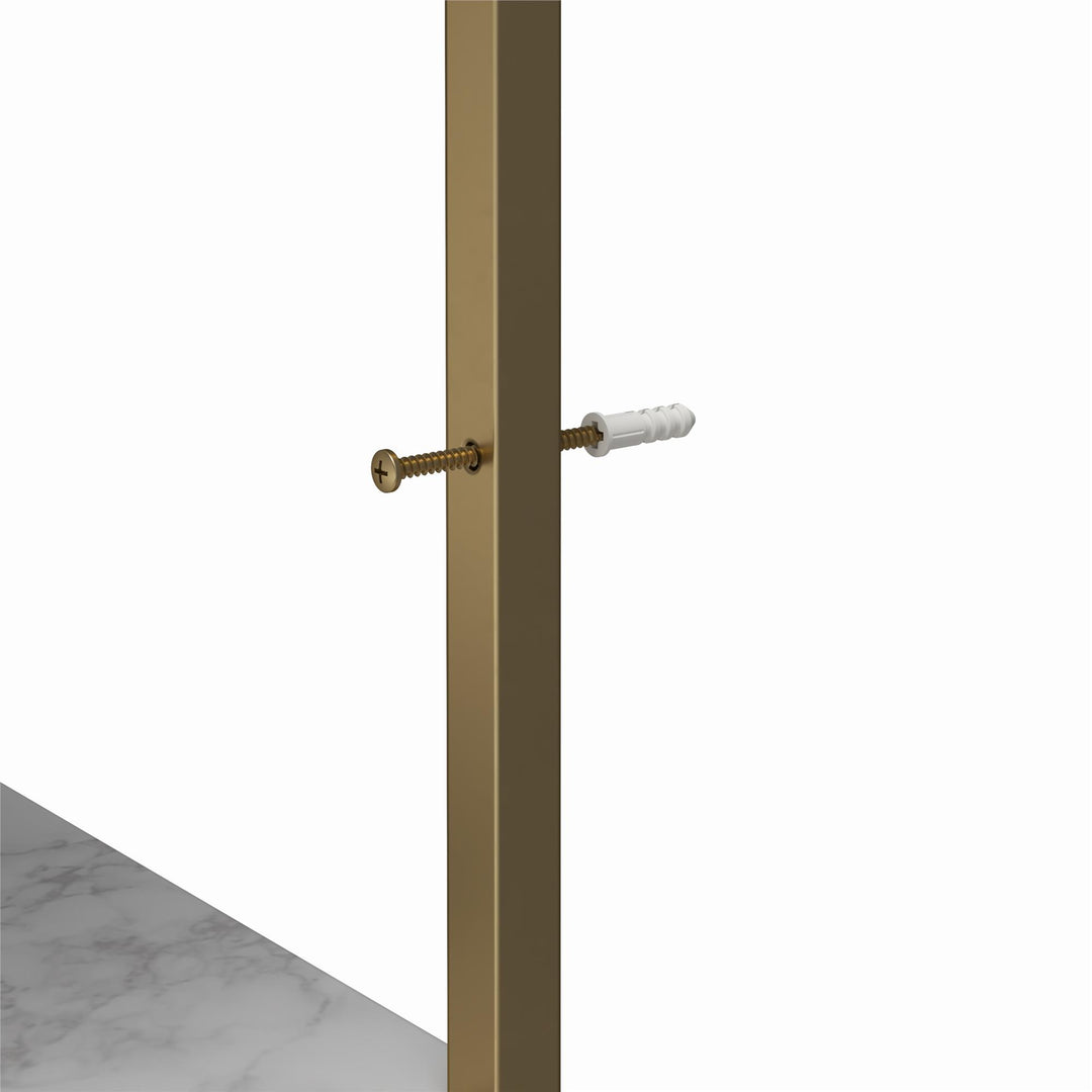 Gwyneth Closet System with 2 Shelves and 2 Hanging Rods - White marble