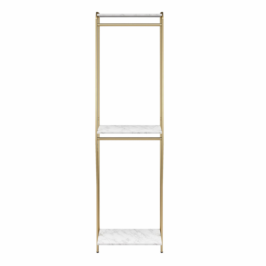 Gwyneth Closet with Hanging Rods -  White marble