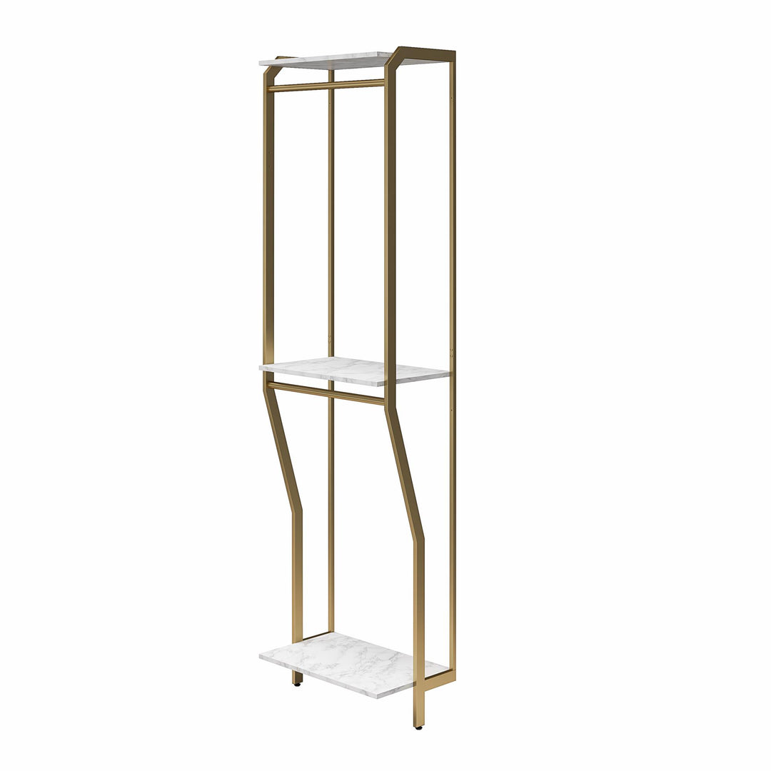 Gwyneth Closet System with 2 Shelves and 2 Hanging Rods - White marble