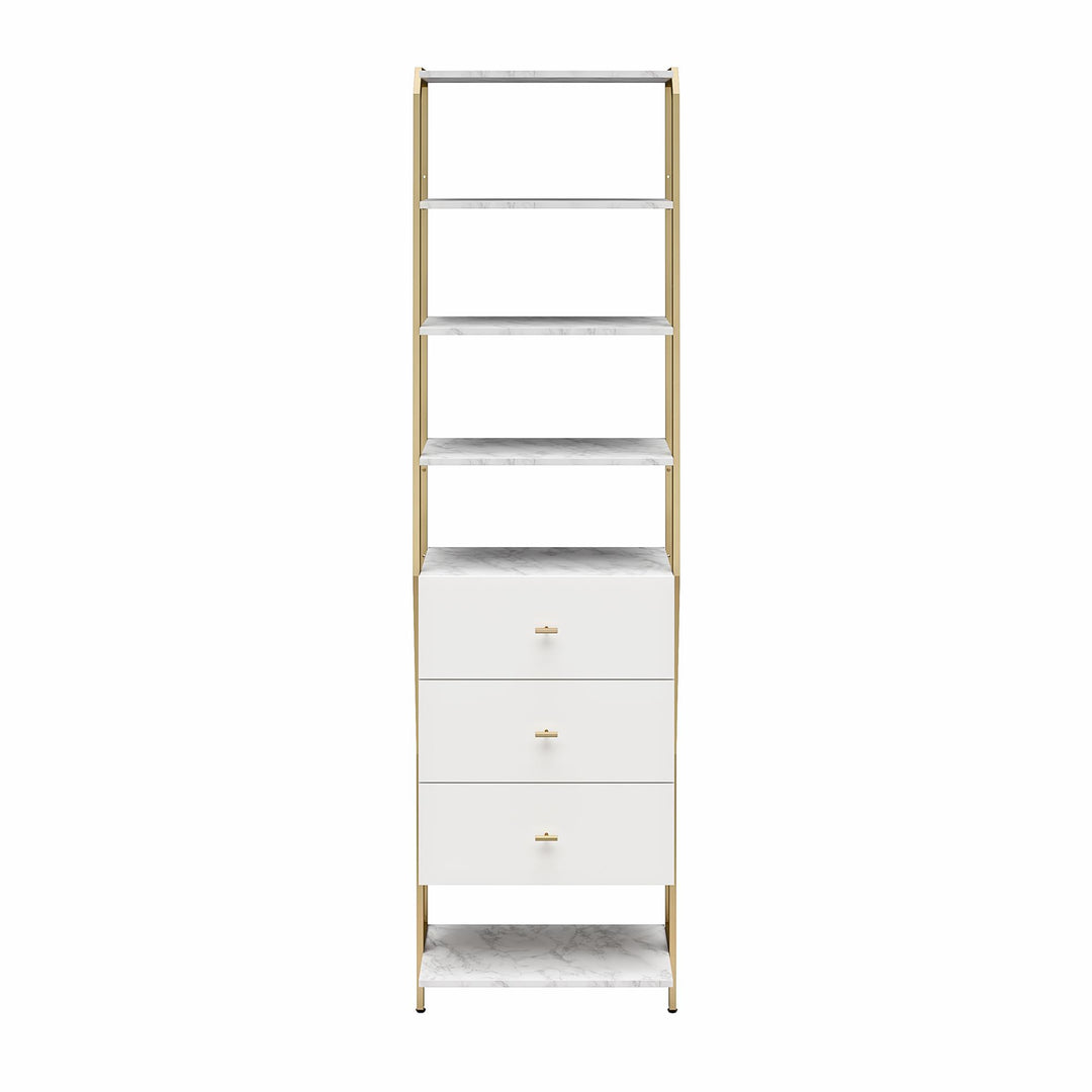 Gwyneth Closet with 3 Drawers -  White marble