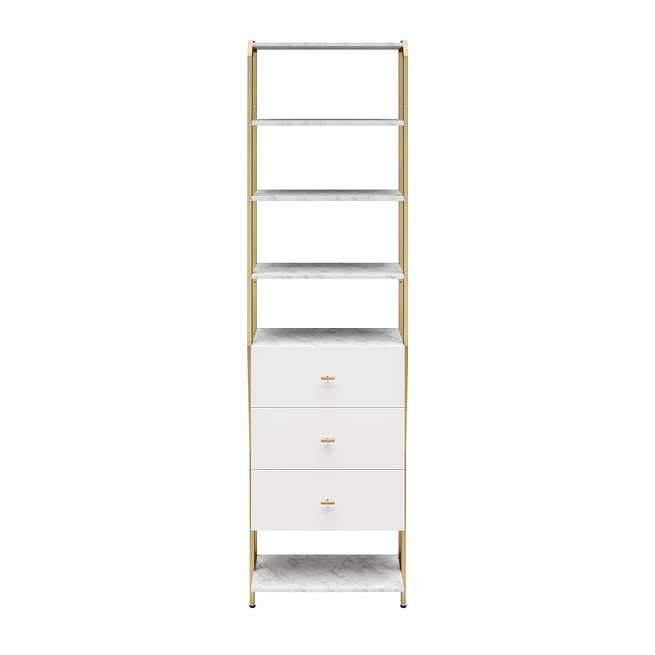 Gwyneth Closet with 3 Drawers -  White marble