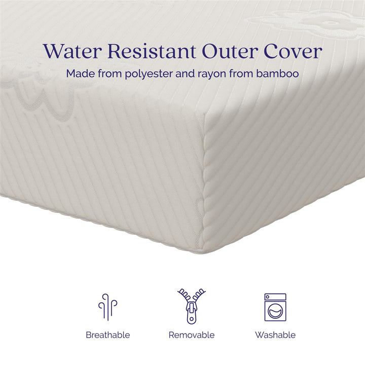 Removable Cover Mattress for Toddler Bed -  White 