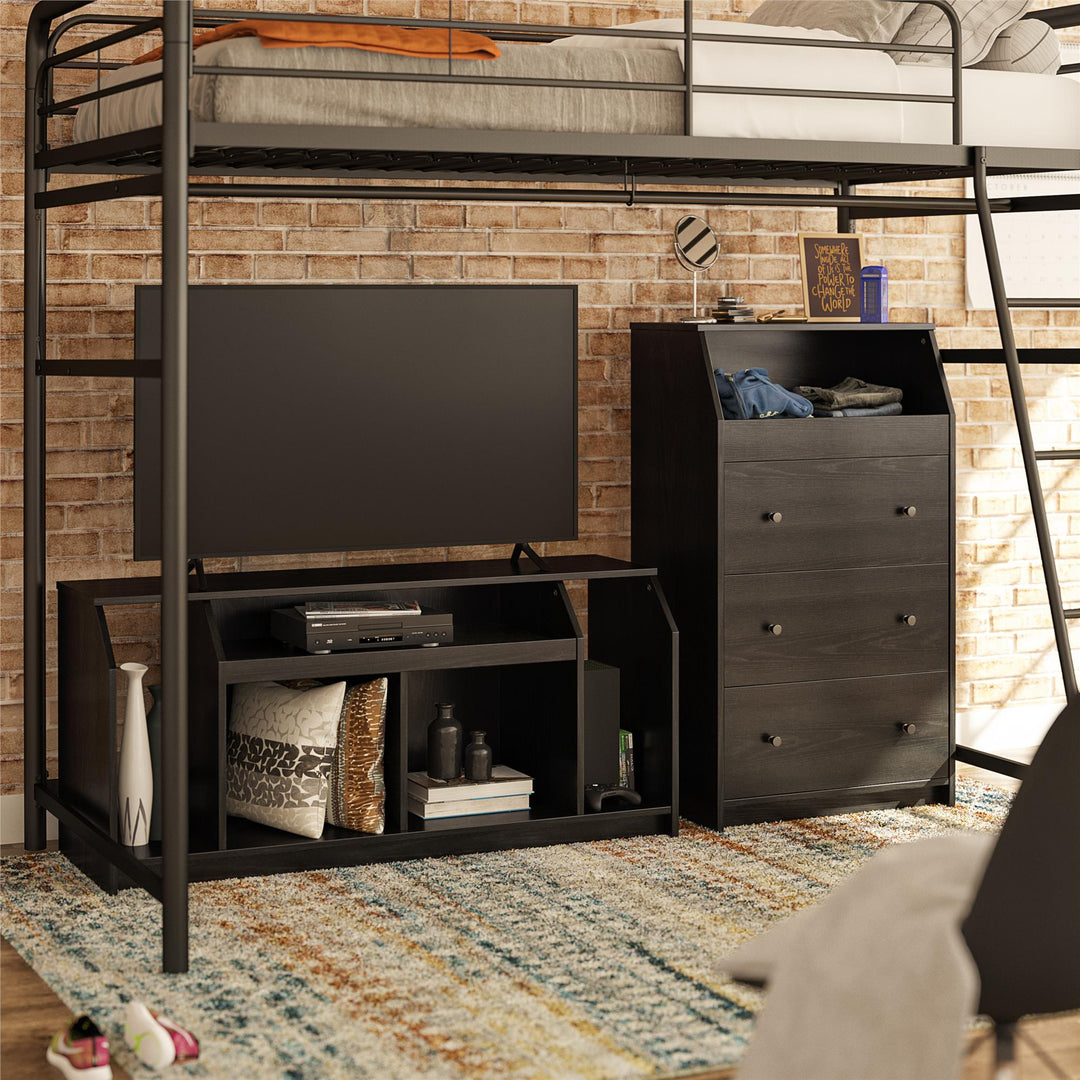 3 Drawer Dresser for Small Spaces -  Black Oak