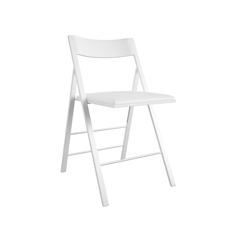 Vinyl Padded Chairs for Parties - White - 2-Pack
