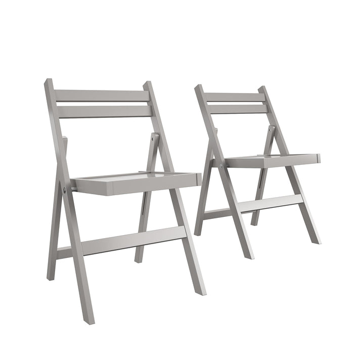 wood slat folding chair - Gray - 2-Pack