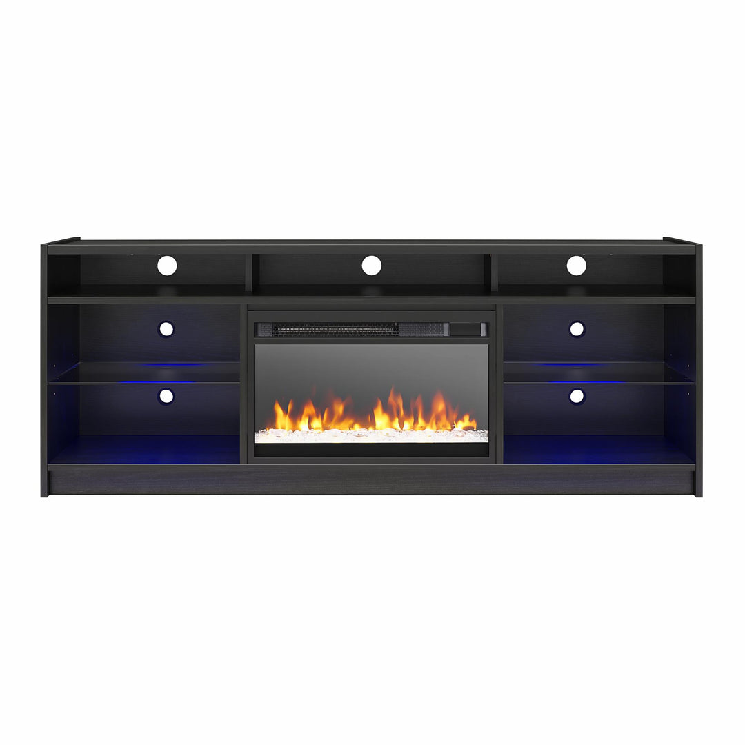 Luna Fireplace TV Stand for TVs up to 65 Inches - Black Oak