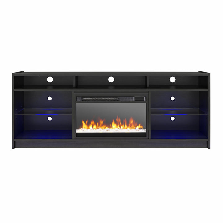 Luna Fireplace TV Stand for TVs up to 65 Inches - Black Oak
