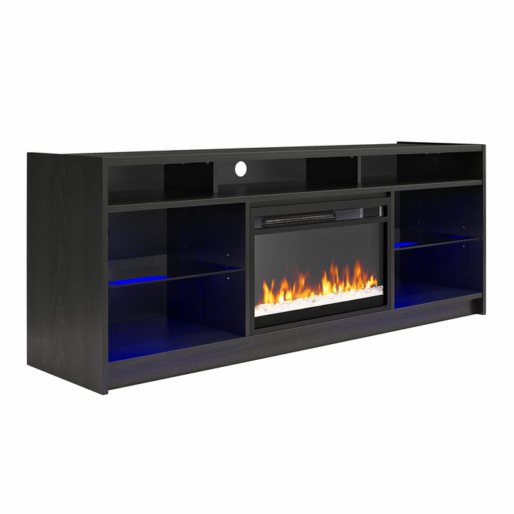 Luna Fireplace TV Stand for TVs up to 65 Inches - Black Oak