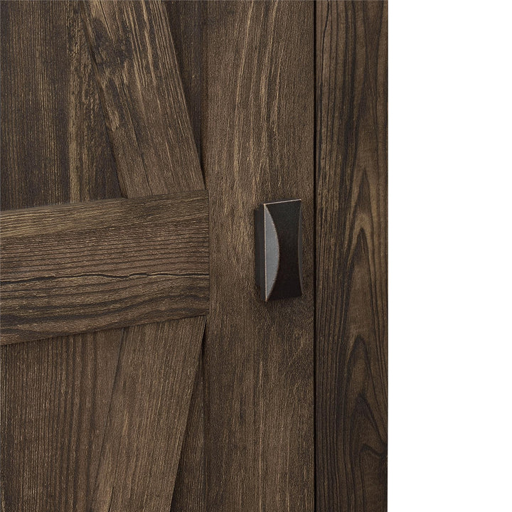 Wood finish storage cabinet for living room -  Heritage Pine