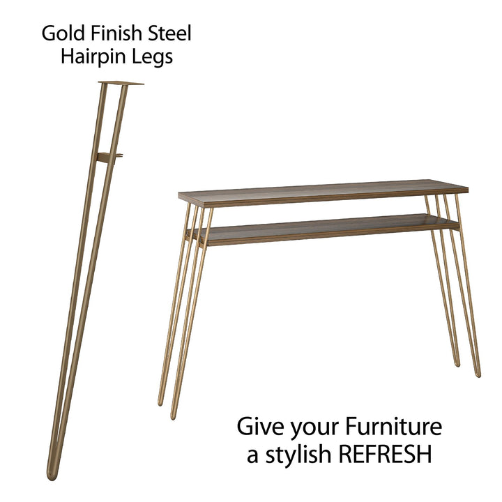 33.31 Inch Steel Hairpin Furniture Leg, Pack of 4 - Gold - 4-Pack