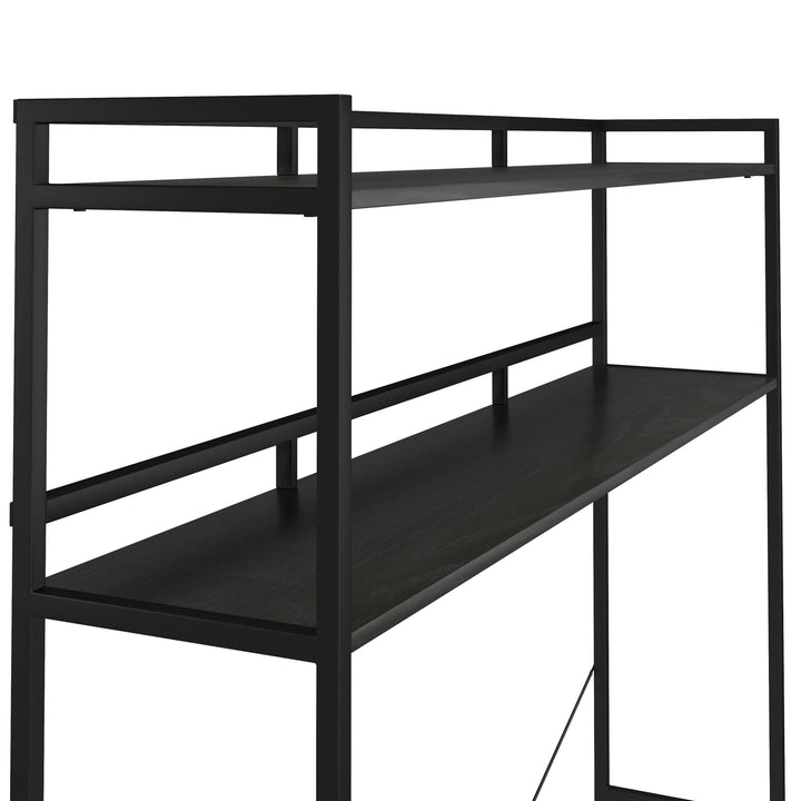 Beverly Over-The-Bed Storage with Cabinets -  Black Oak
