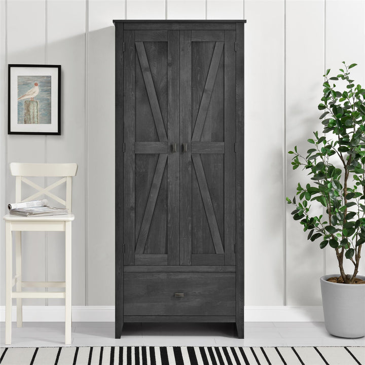 Farmington Rustic Farmhouse 30 Inch Wide Storage Cabinet - Rustic Gray