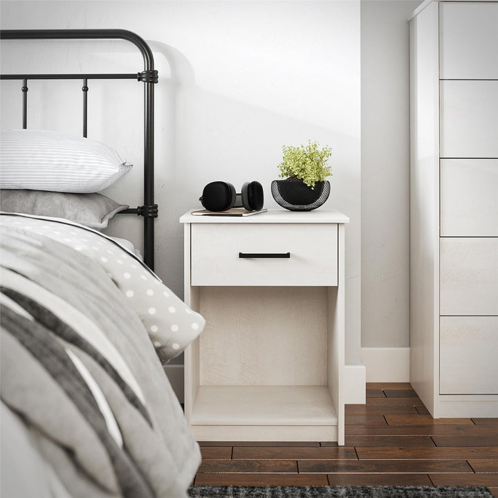 Edgewater Nightstand with Drawer -  Ivory Oak