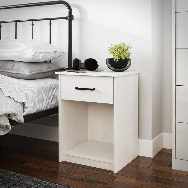 Nightstand with Lower Shelf -  Ivory Oak