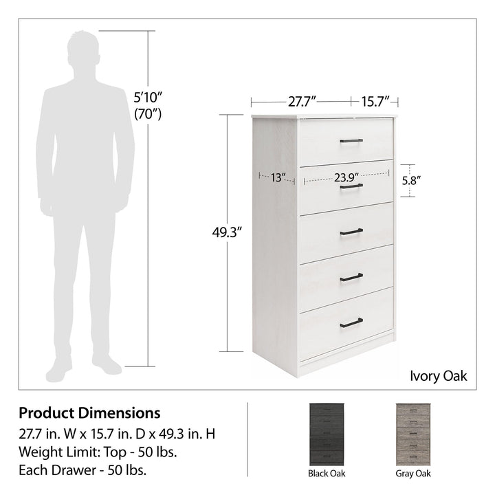 Best Edgewater 5 drawer dresser reviews -  Gray Oak