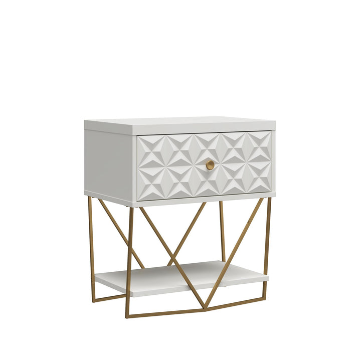 Art Deco Inspired Accent Table -  White
