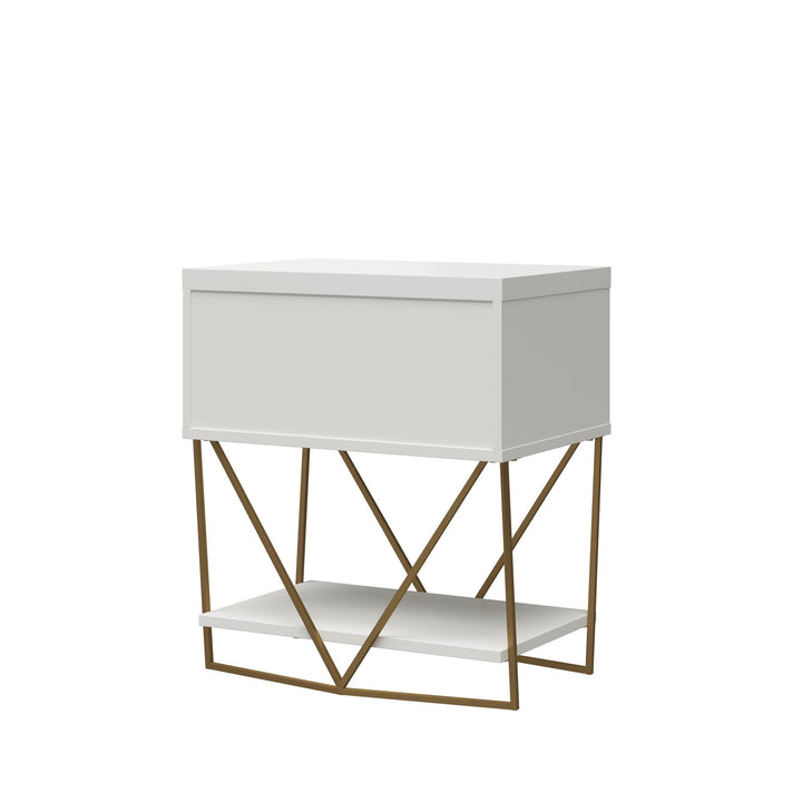 Classy Art Deco Side Table -  White