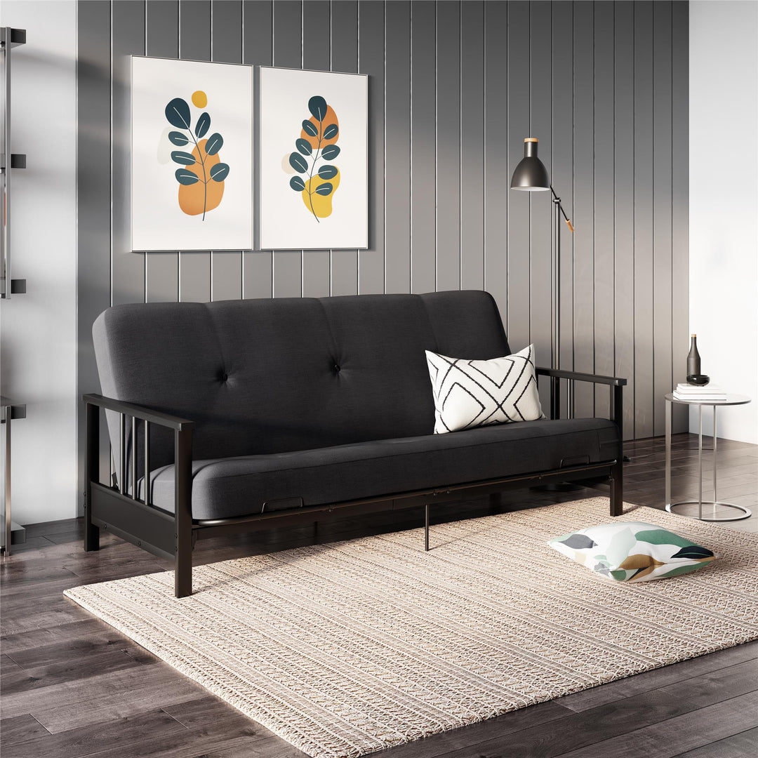 black frame futon bed - Black - Full Size