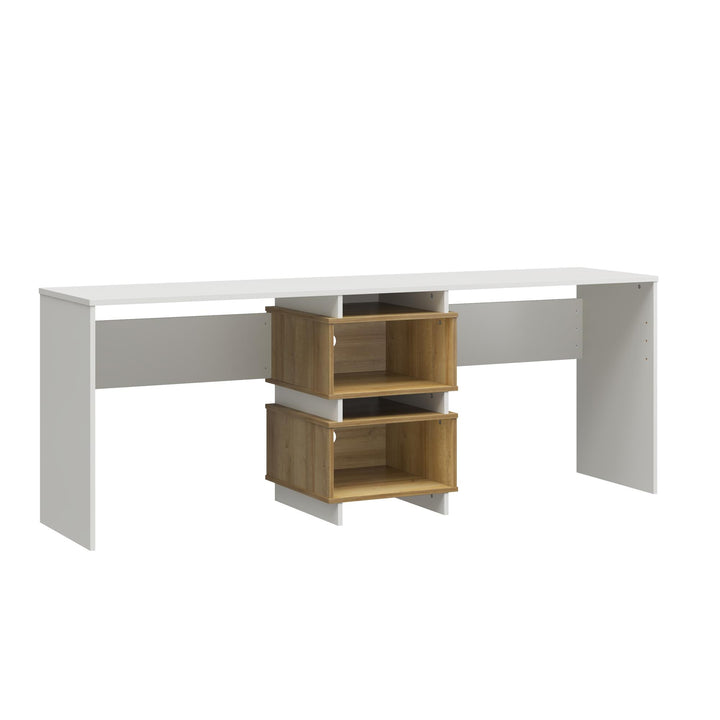 2 Way Desk with Storage -  White