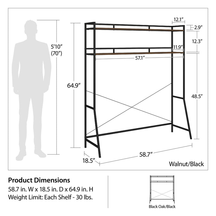 Beverly Over-The-Bed Storage for Organization -  Black Oak