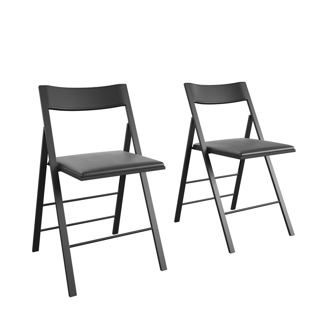 slim folding chairs - Black - 2-Pack