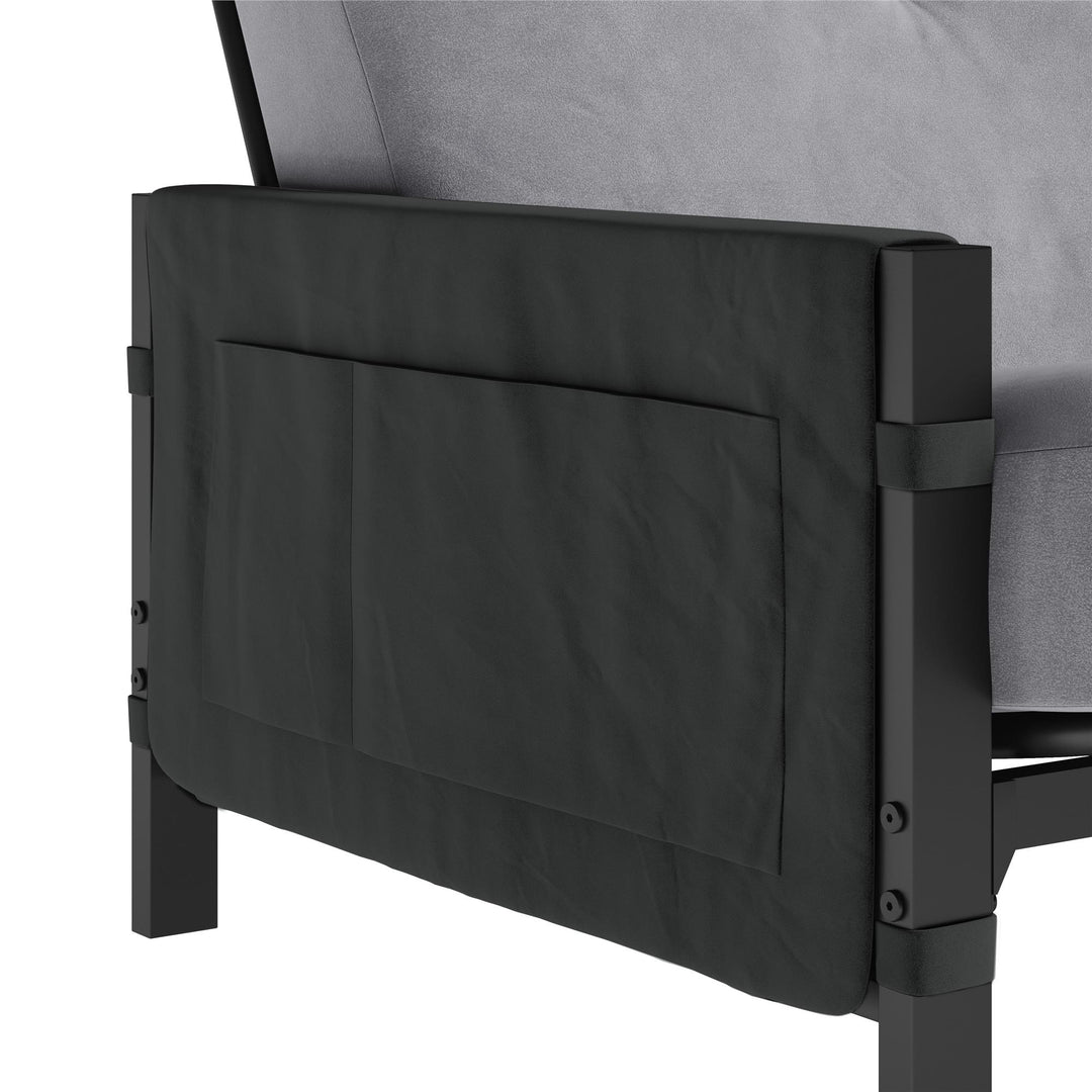 black metal futon frame and mattress - Black - Full Size