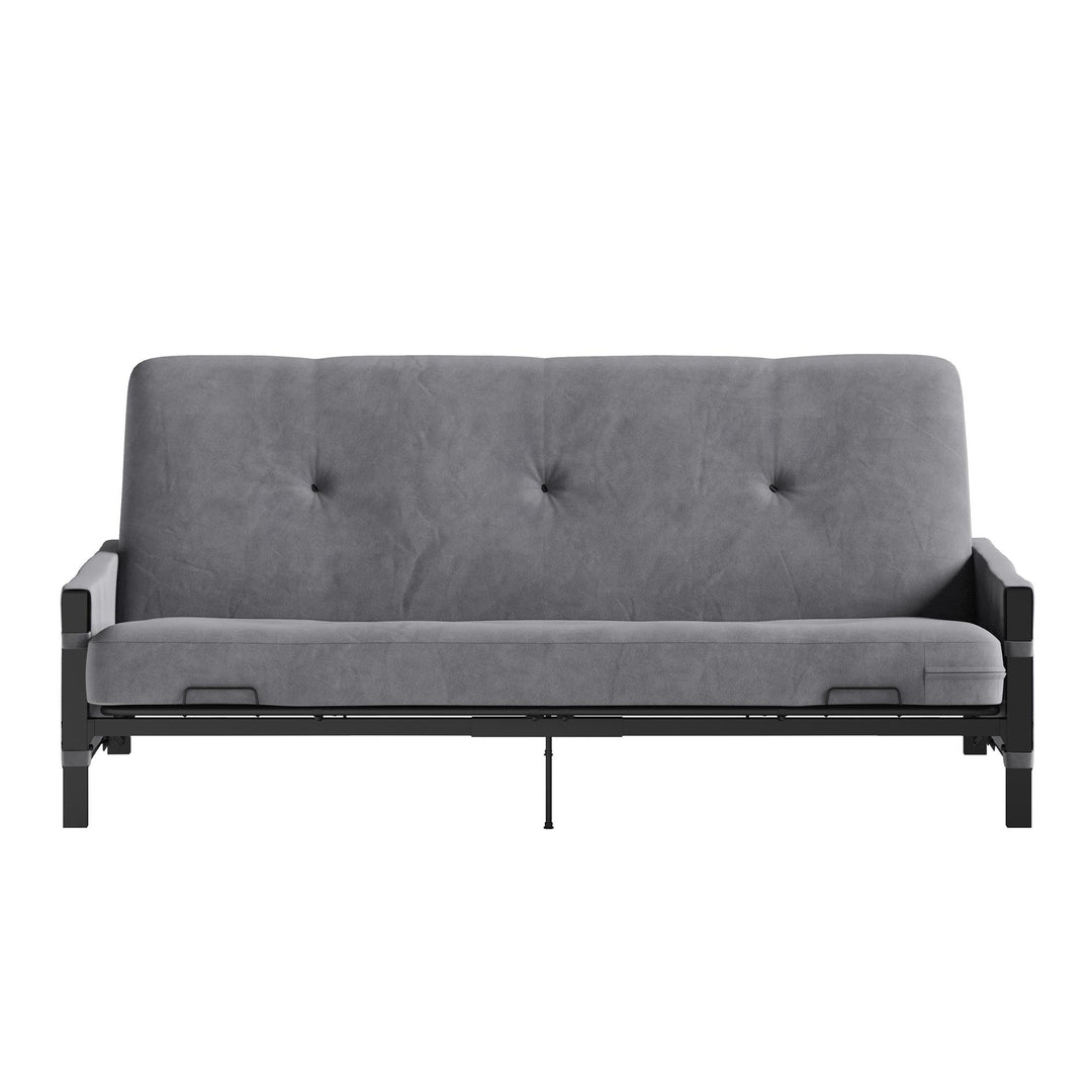metal bed frame with storage - Black - Full Size