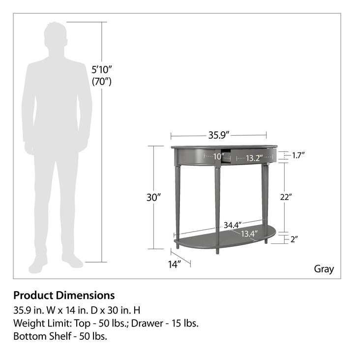 Aurora Furniture Collection Console Table -  Gray
