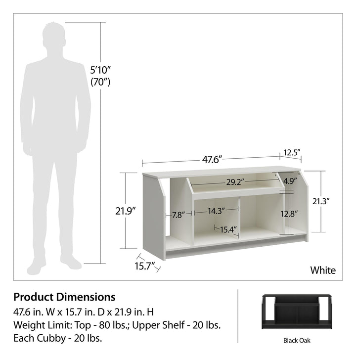 TV Stand with Doors for 59 Inch TV -  White