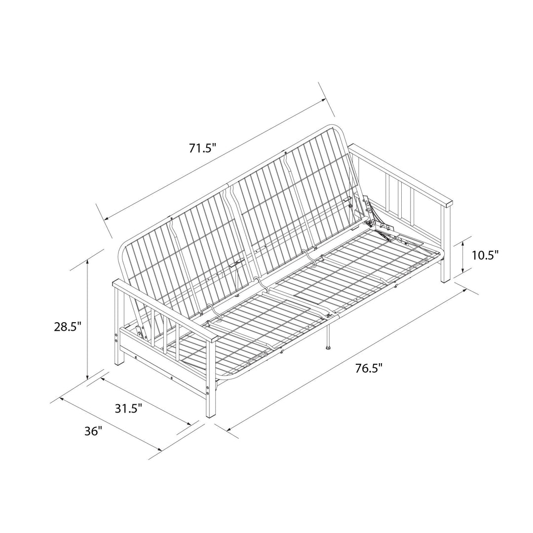 split back design futon frame - Black - Full Size